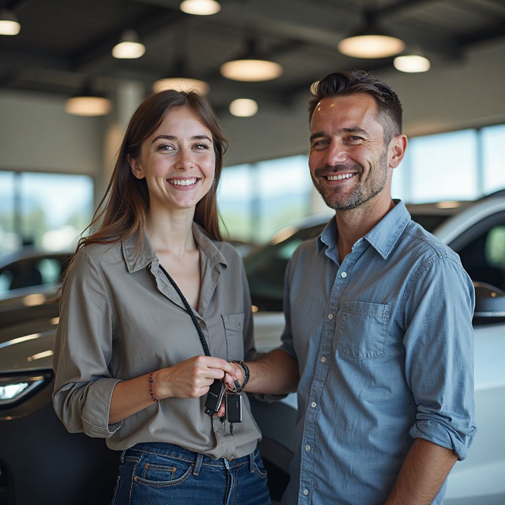 Cliente satisfecho con su nuevo vehículo